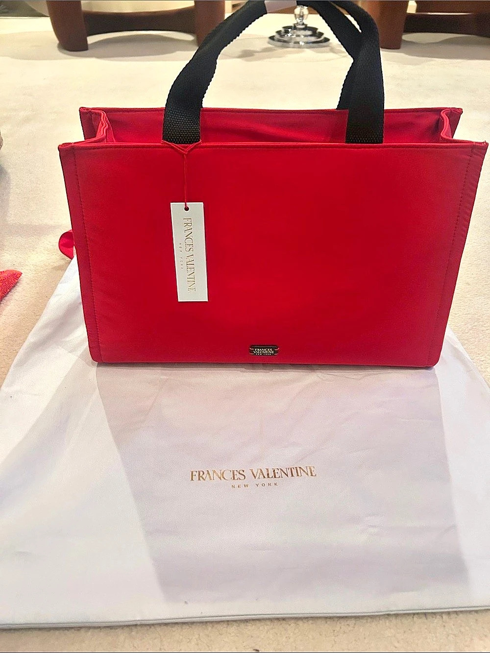 Frances Valentine Kate Bag - Nylon Tote Red & Black NWT